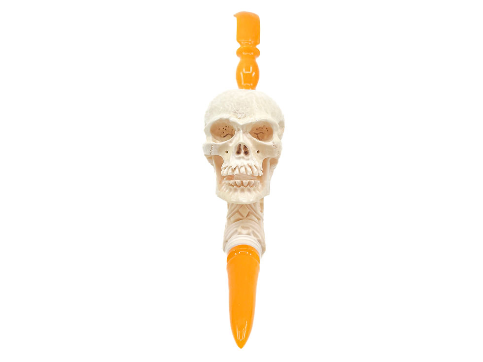 縮圖：Churchwarden Skull Smoking Pipe