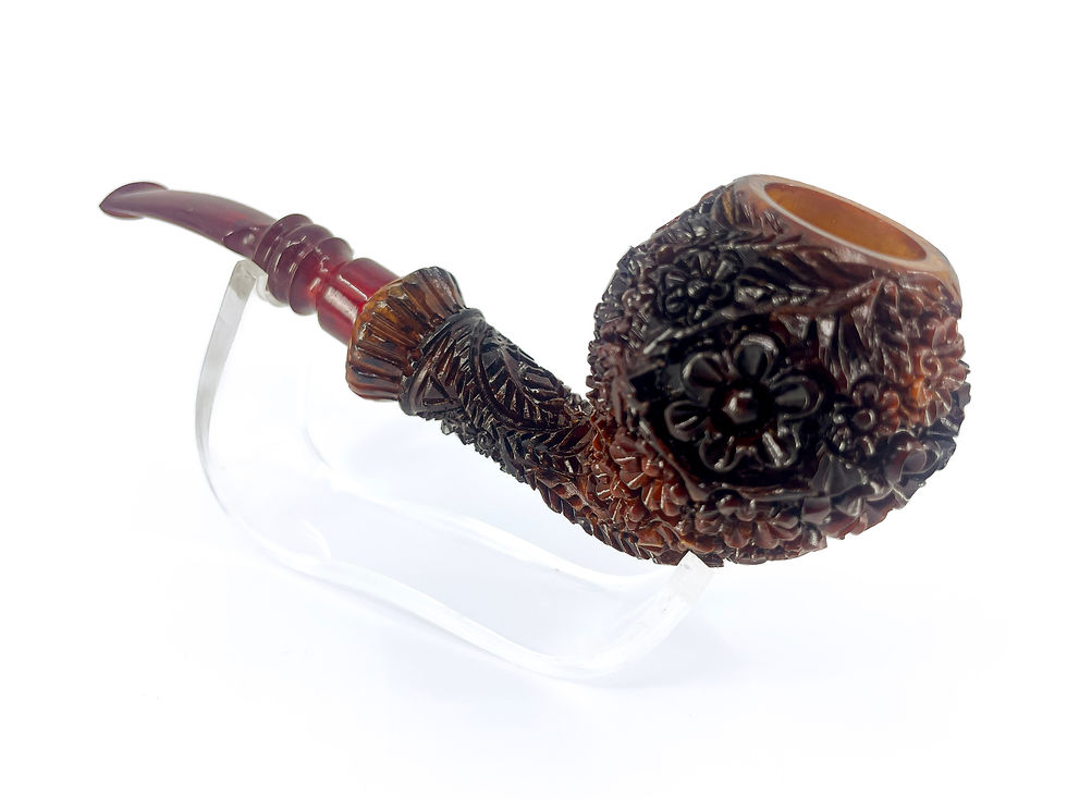 縮圖：S.Yanik Meerschaum Pipe Pear Shaped Half Bent Ornament Smoking Pipe Tobacco pipe