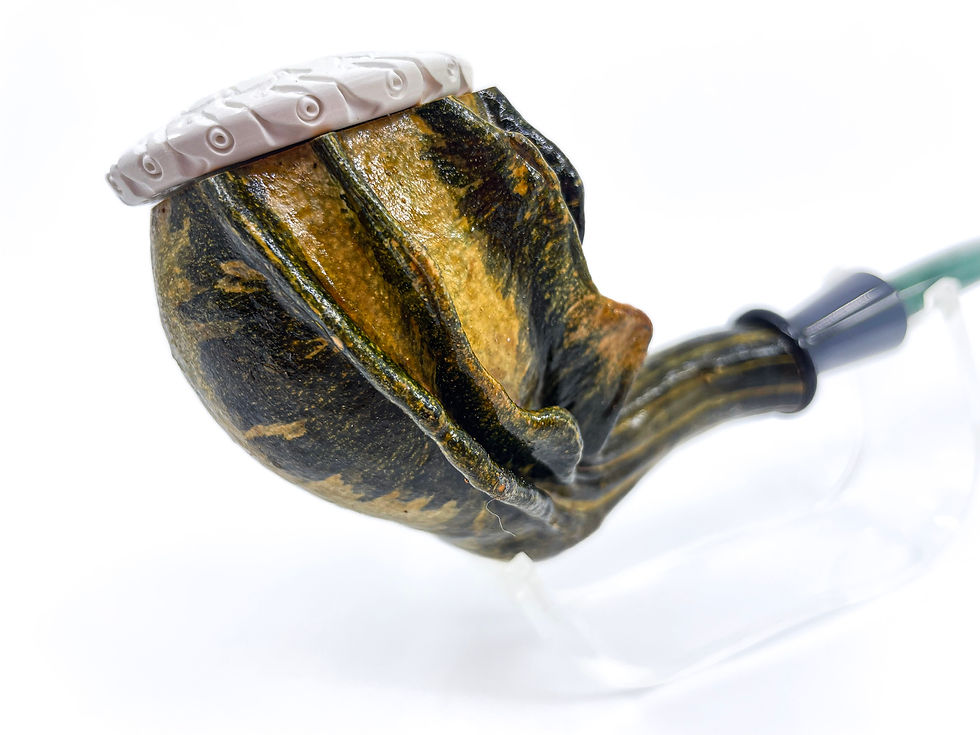 Thumbnail: S.Yanik Meerschaum Pipe Handmade Real Gourd Calabash Smoking Pipe