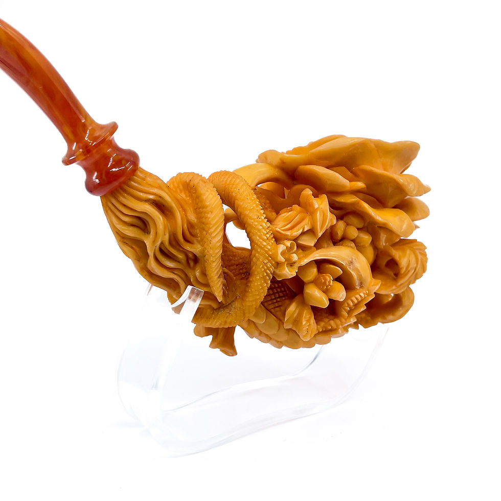 Thumbnail: S. Yanik Meerschaum Pipe – “Guardian of the Rose” Hand-Carved Masterpiece