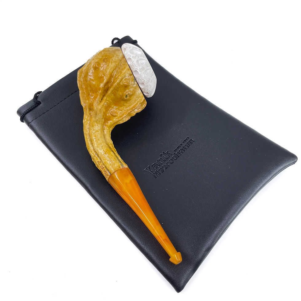 Thumbnail: S.Yanik Meerschaum Pipe Calabash Smoking Pipe, Real Gourd Body
