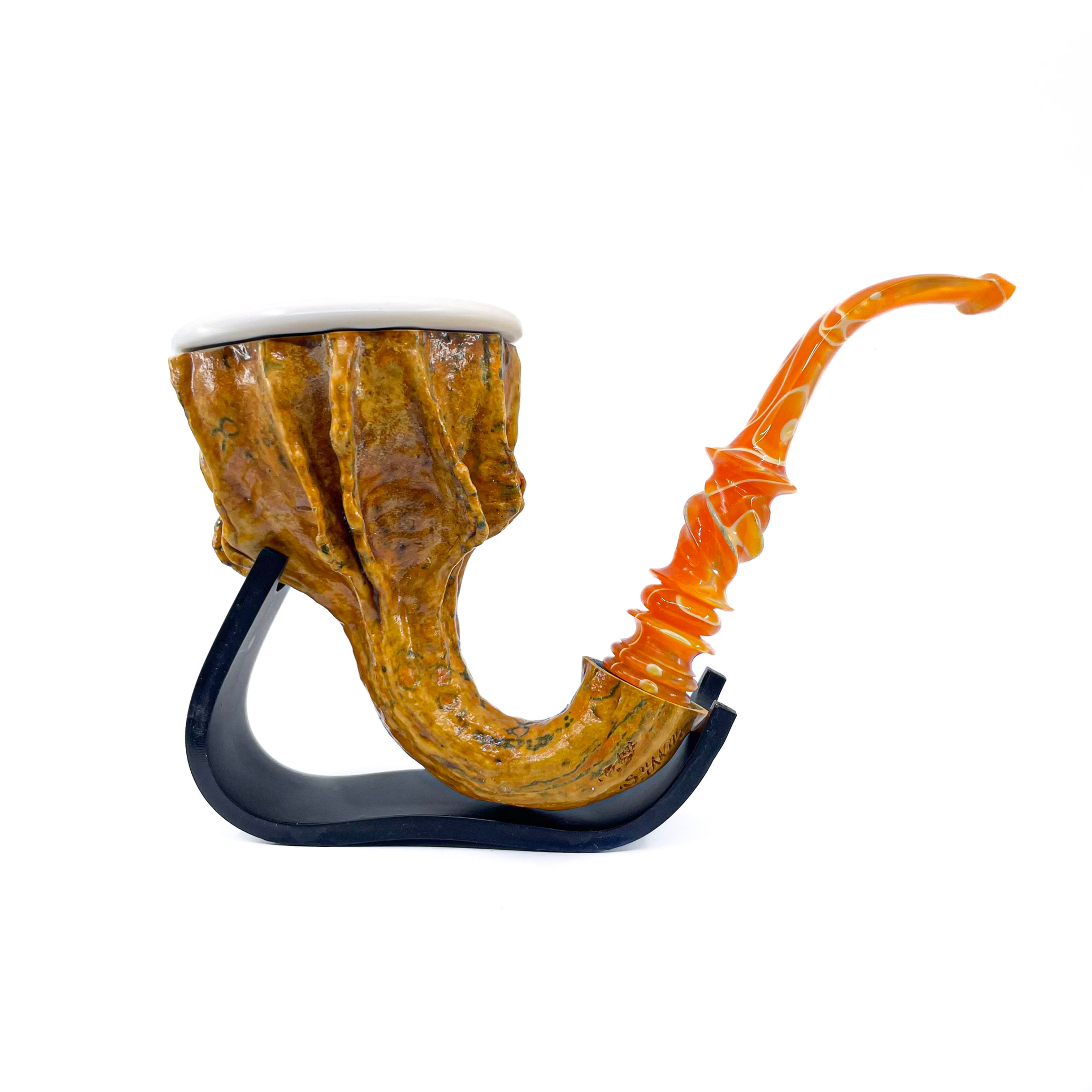 Calabash Smoking Pipe, Real Gourd Body