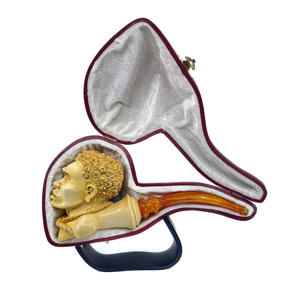 縮圖：S.Yanik Meerschaum Pipe Slave Smoking Pipe, Handcarved Tobacco Pipe