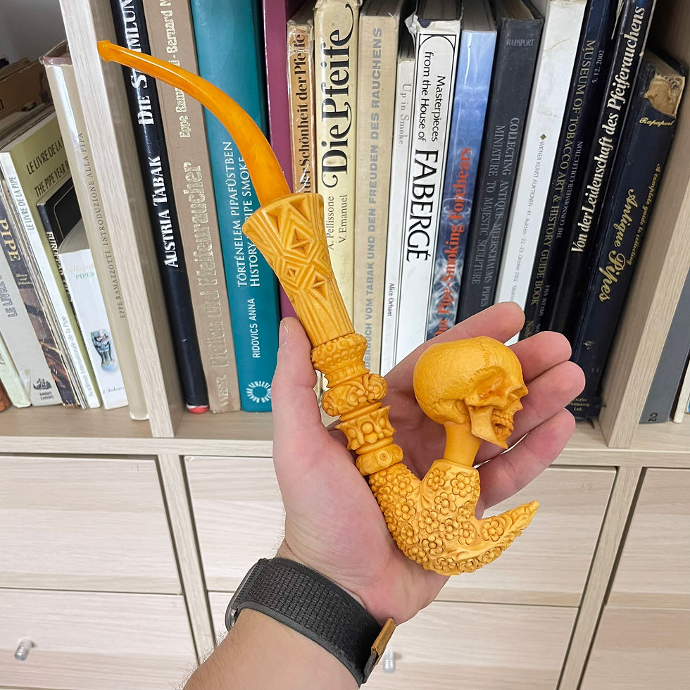 Thumbnail: Churchwarden Skull Smoking Pipe with Tamper