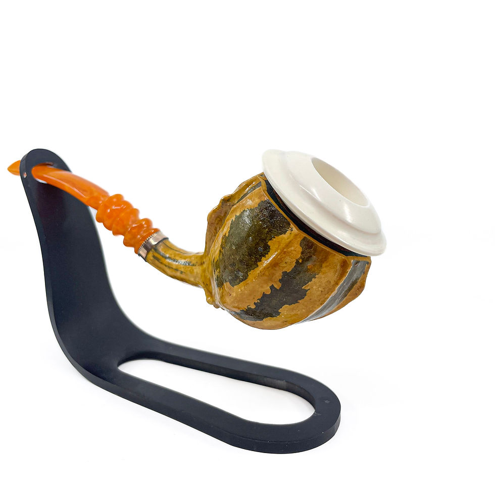 縮圖：Calabash Pipe, Hand Carved Bowl, Natural Gourd Body
