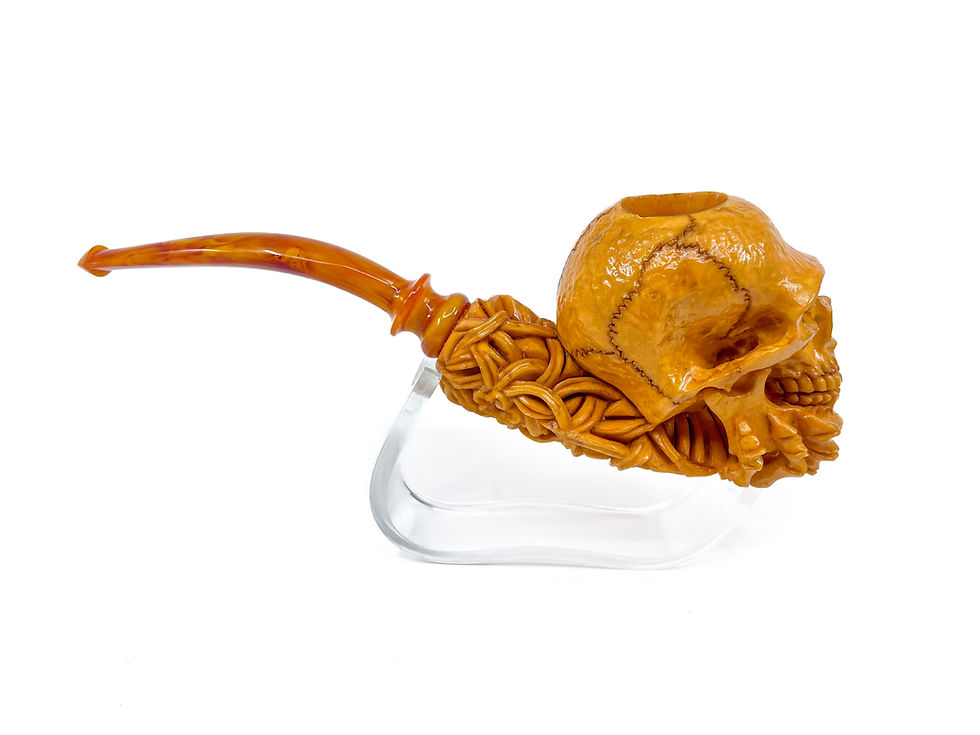 Thumbnail: Bone Hand Skull Smoking Pipe