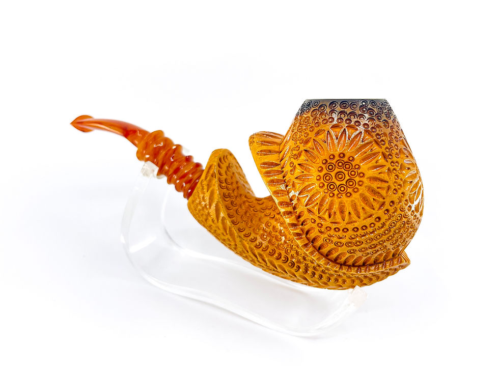 縮圖：S.Yanik Meerschaum Pipe Hand Carved Calcine Colored Freehand Smoking Pipe