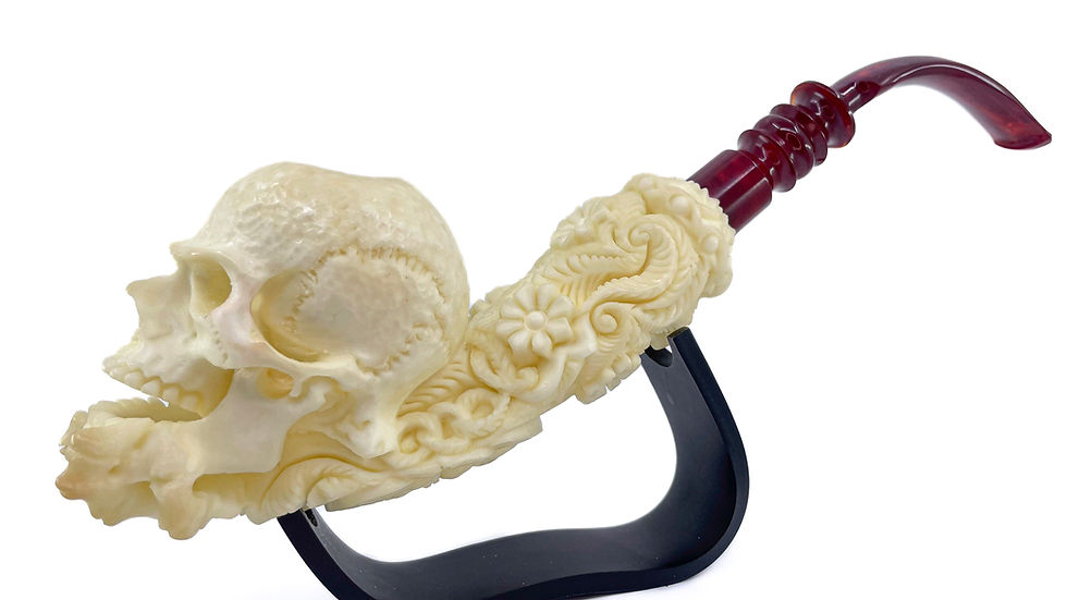 Thumbnail: Bone Hand Holding Skull Smoking Pipe