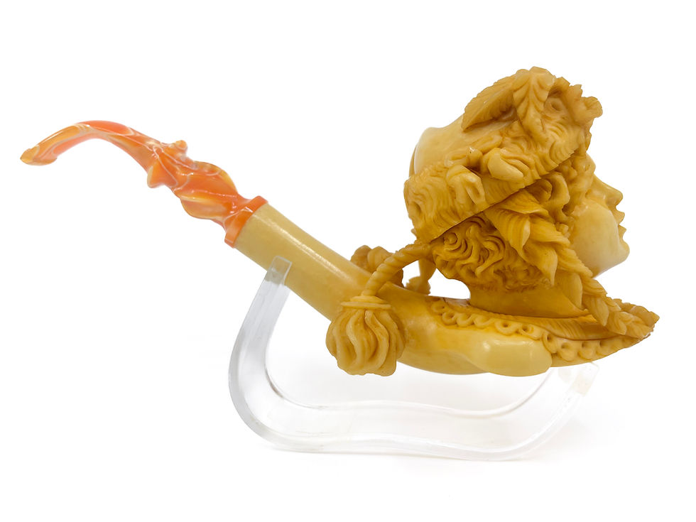 Thumbnail: S. Yanik Meerschaum Pipe – Hand-Carved Harem Woman (Odalisque) Design