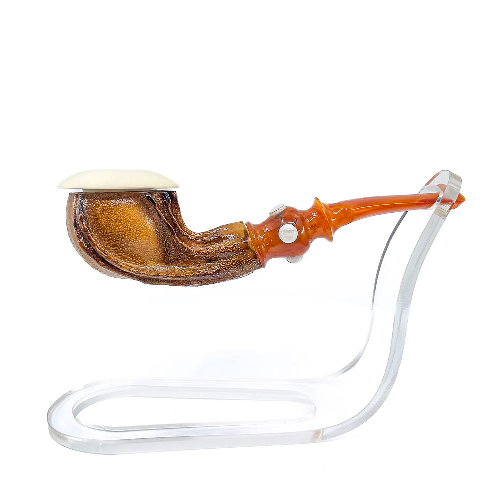 S.Yanik Meerschaum Pipe Handmade Real Gourd Calabash Smoking Pipe White Beaded