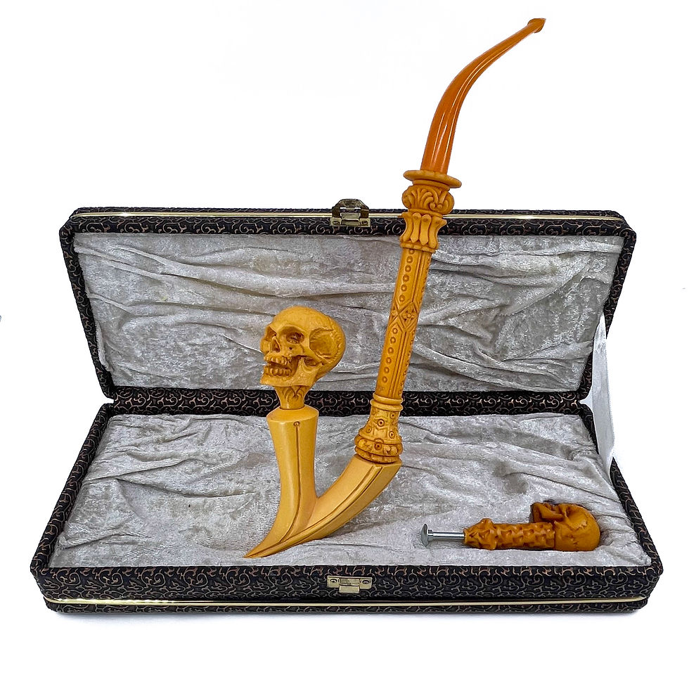 Thumbnail: Churchwarden Skull Smoking Pipe with Tamper