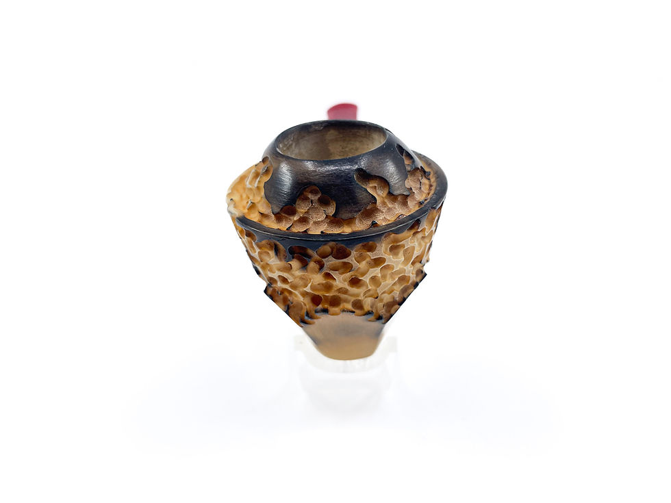 Thumbnail: S.Yanik Meerschaum Pipe Freehand Calcine Smoking Pipe, Hand Carved Tobacco Pipe