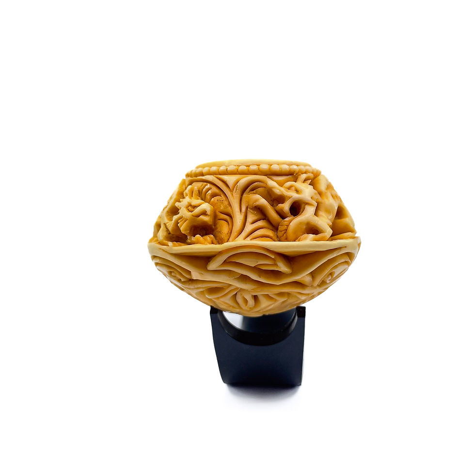 縮圖：S.Yanik Meerschaum Pipe Volcano Shape Dragons Ornament Smoking Pipe