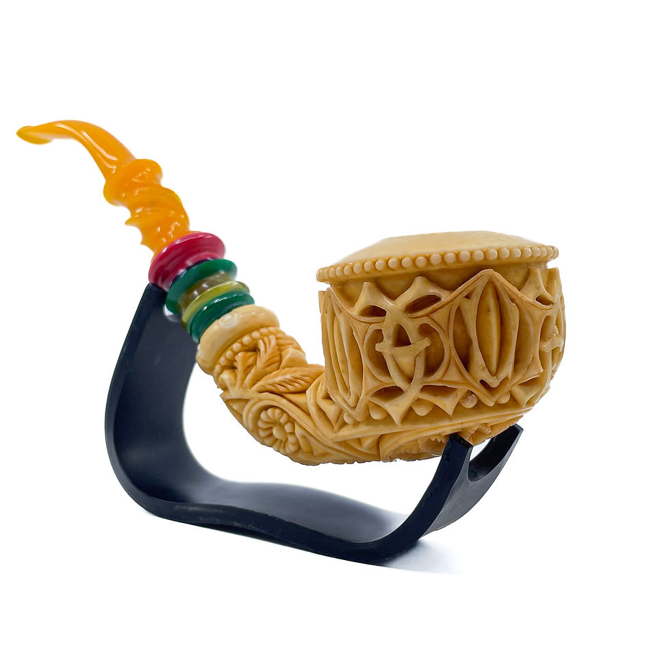 縮圖：Unique Oom Paul Tobacco Smoking Pipe with Leather Bag