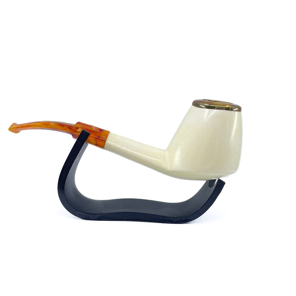 Thumbnail: S.Yanik Meerschaum Pipe Brandy  Smoking Pipe, Hand Carved Tobacco Pipe Kopyası
