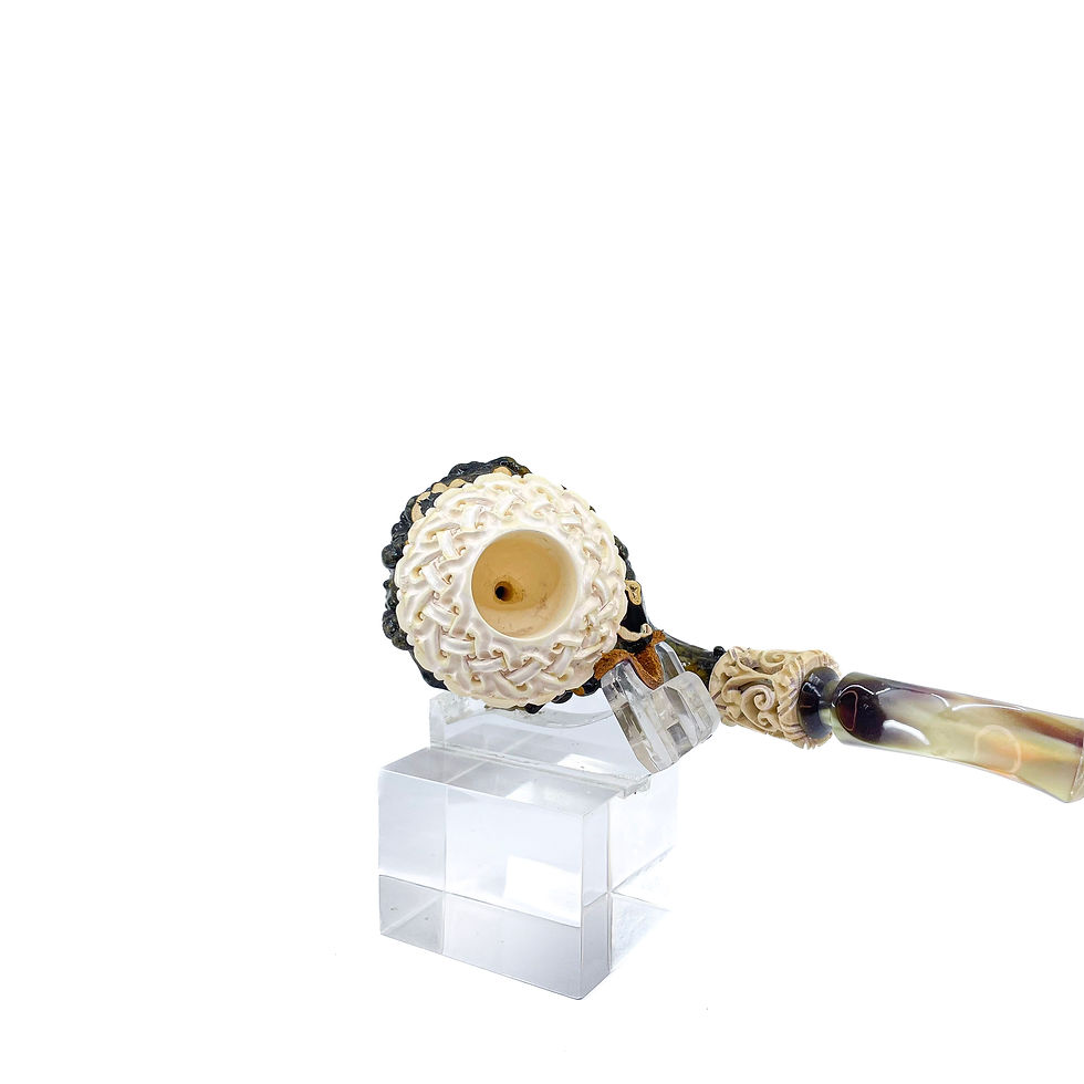 縮圖：S.Yanik Meerschaum Pipe Handmade Real Gourd Calabash Smoking Pipe Ornament Stem