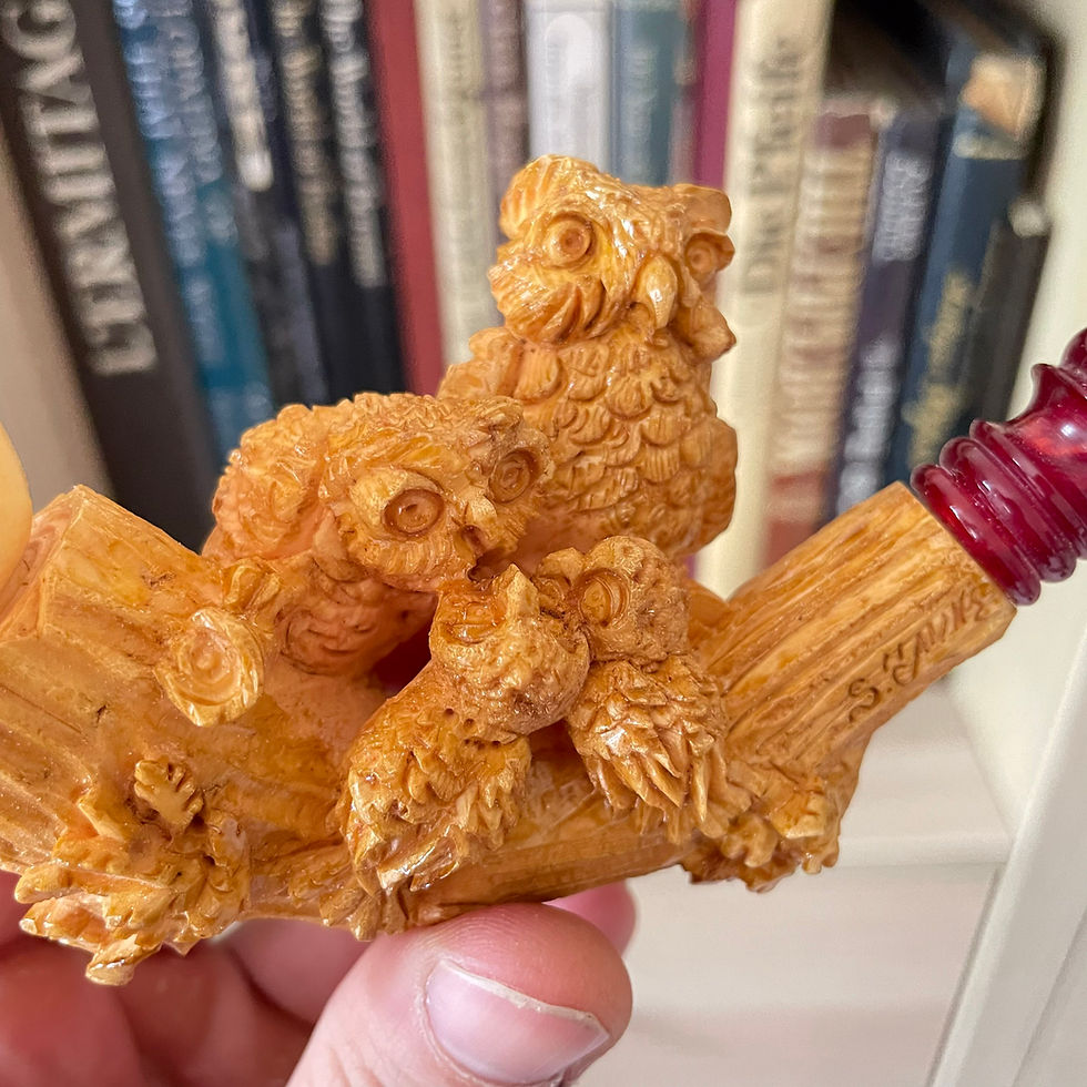 縮圖：Owl Family Tobacco Smoking Pipe, Cigarette Holder