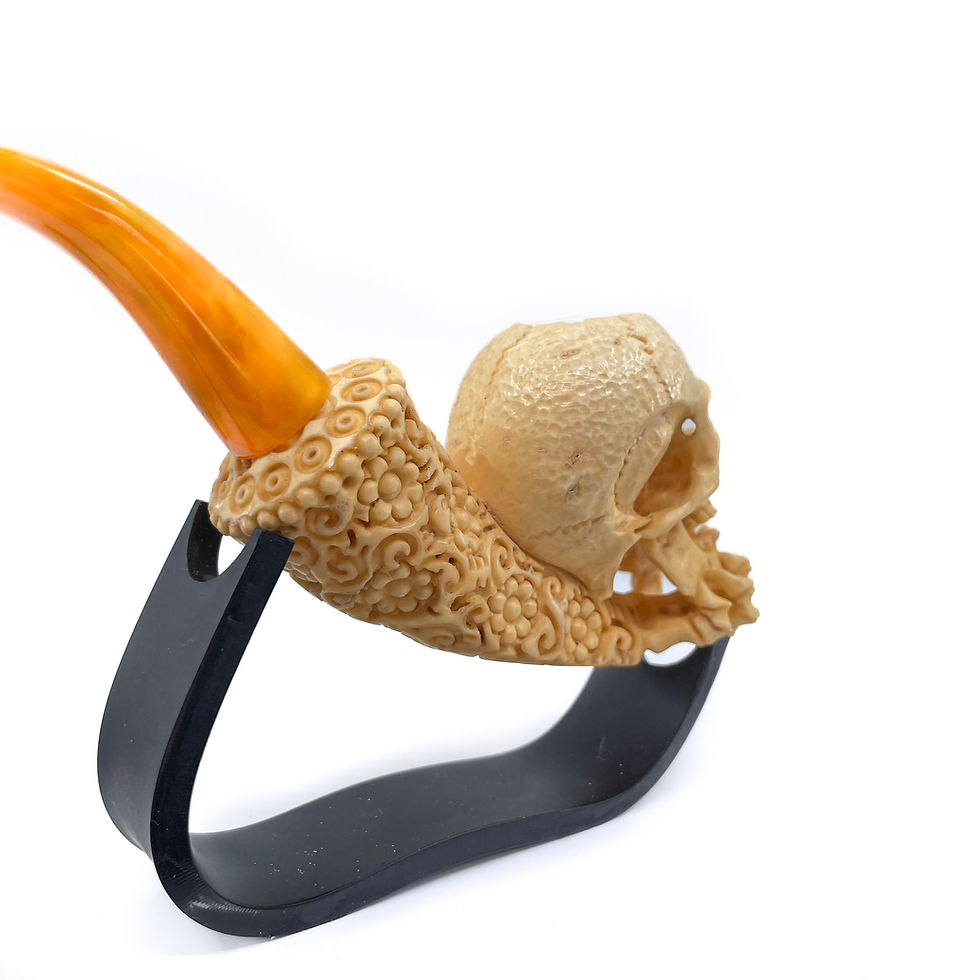 Thumbnail: S.Yanik Meerschaum Pipe BoneHand Skull Smoking Pipe