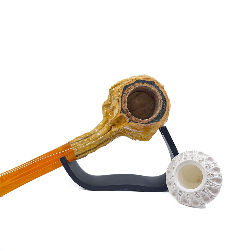 Thumbnail: S.Yanik Meerschaum Pipe Calabash Smoking Pipe, Real Gourd Body