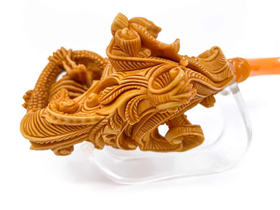 Thumbnail: S. Yanik Meerschaum Pipe – Grim Reaper Skeleton with Snake & Skull Tamper
