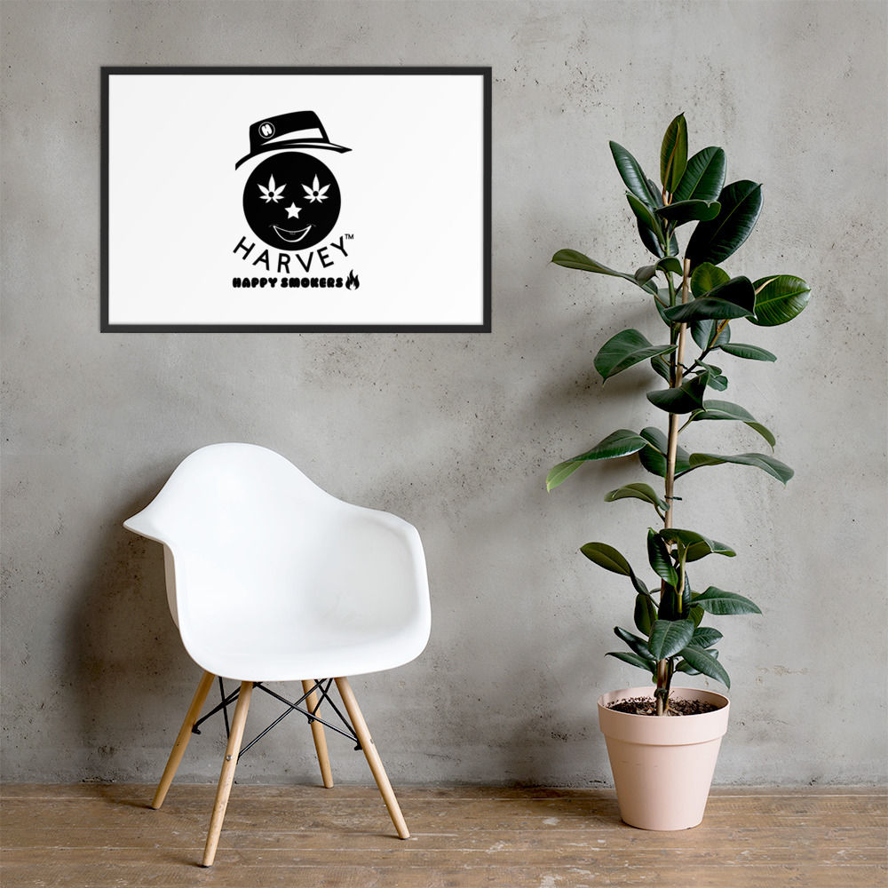 Harvey BlackFace Framed matte paper poster