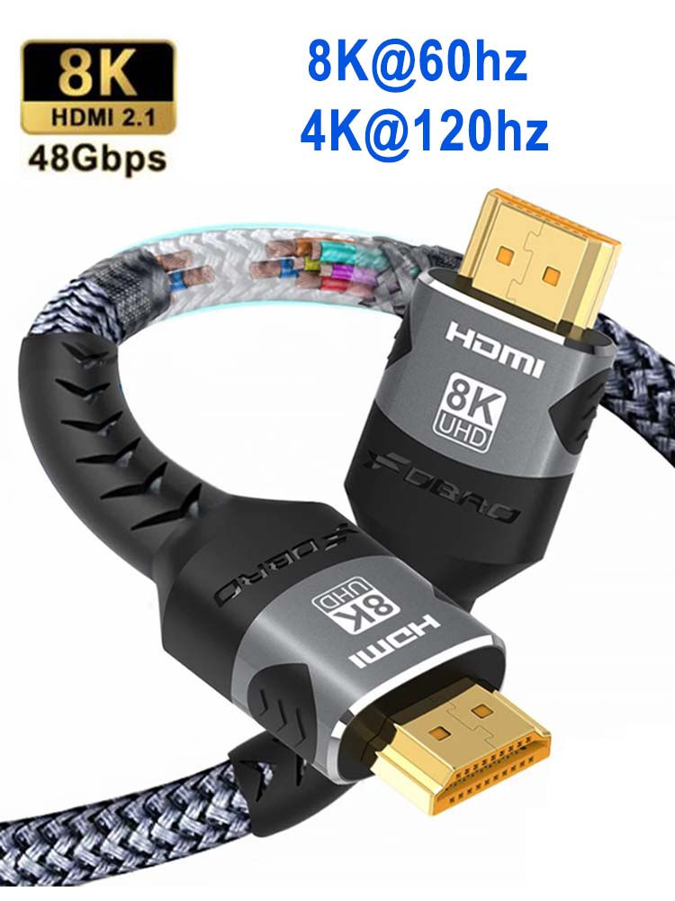 Thumbnail: HDMI Cable 8K@60Hz 4k@120Hz HDMI-compatible Cable 18Gbps High Speed2.0 Braided C