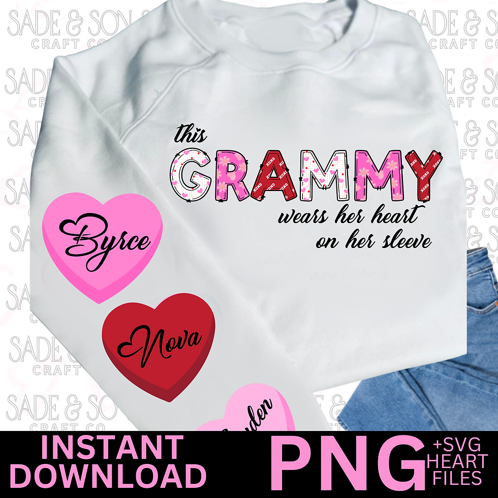 "GRAMMY" Heart On Sleeve PNG File