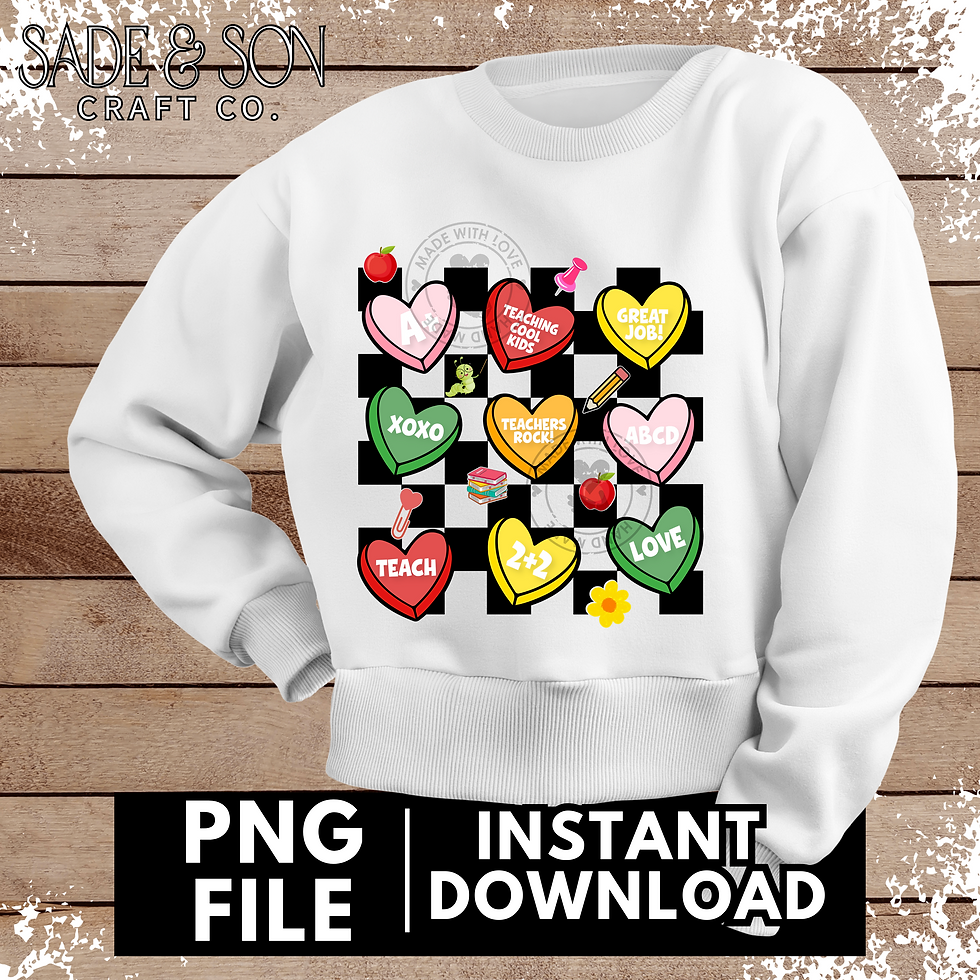 Retro Teacher Valentines PNG