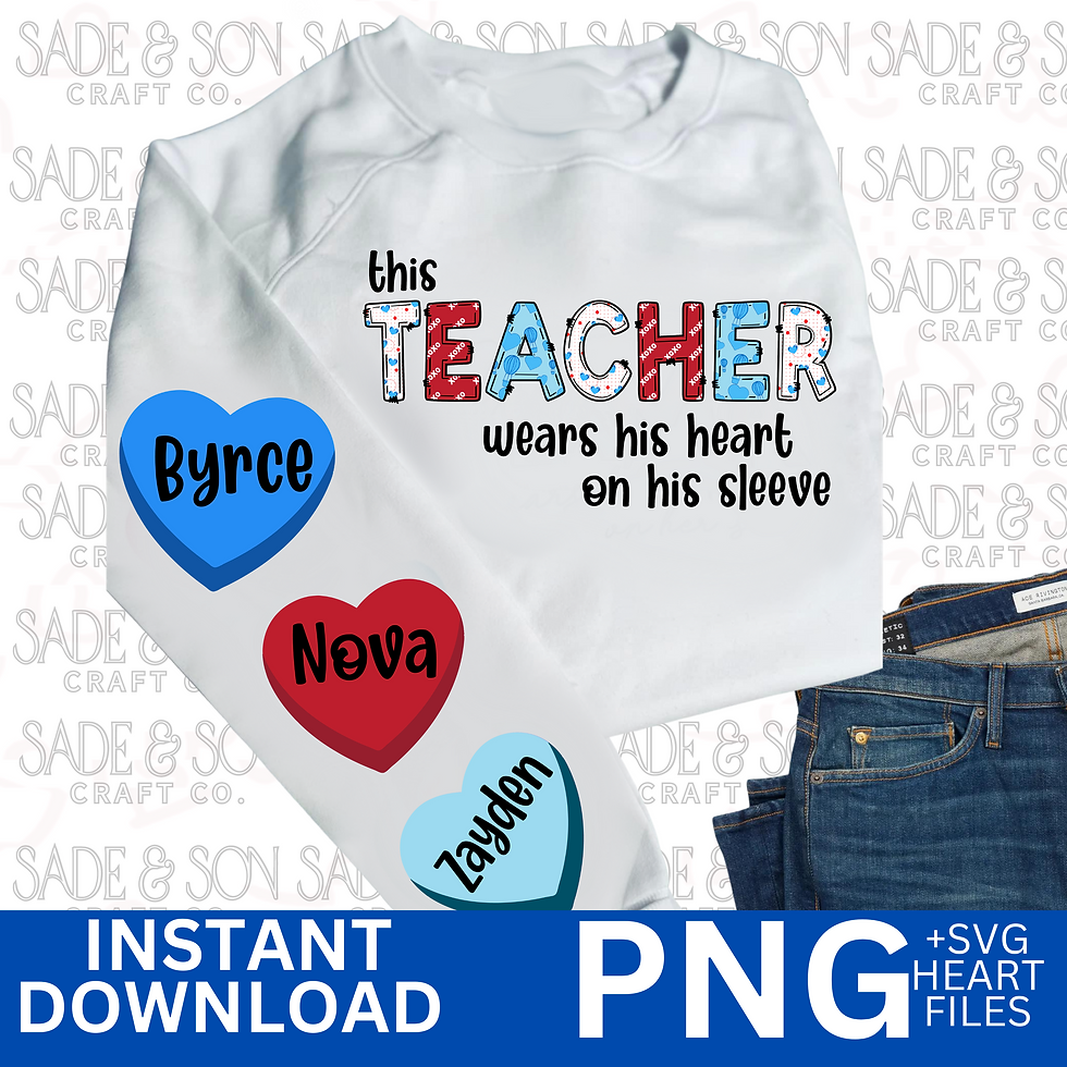 "TEACHER (MALE)" Heart On Sleeve PNG File