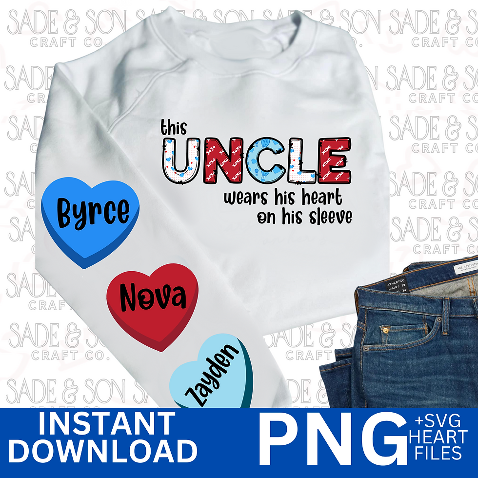 "UNCLE" Heart On Sleeve PNG File