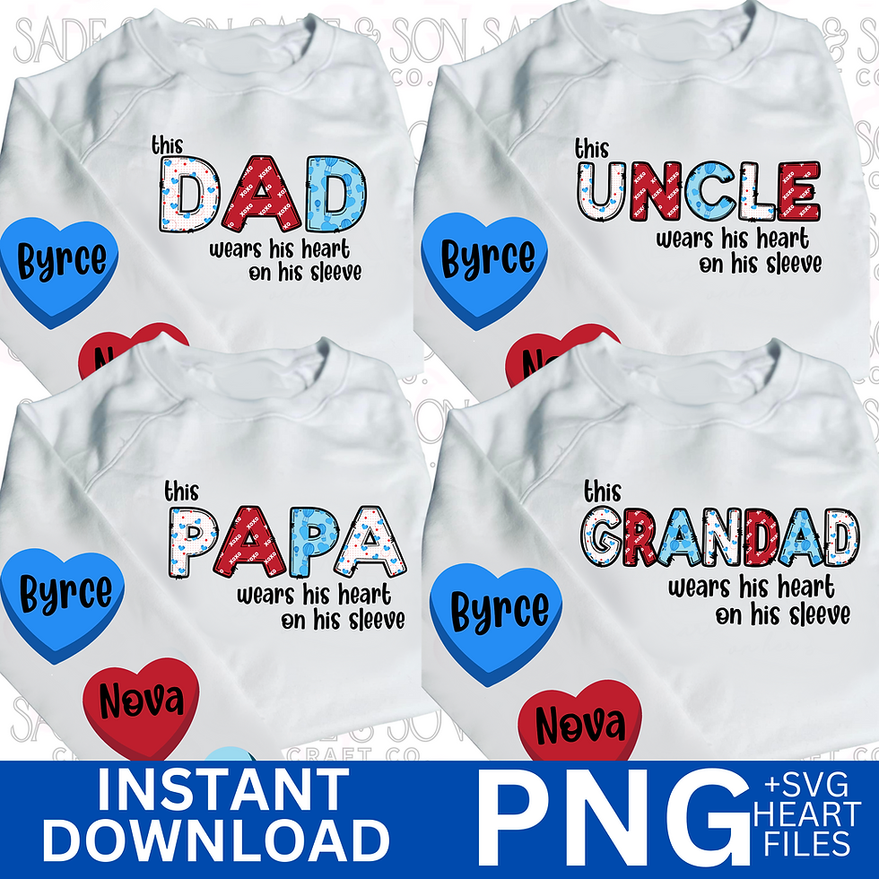 "MALE FAMILY" Heart On Sleeve Bundle PNG File
