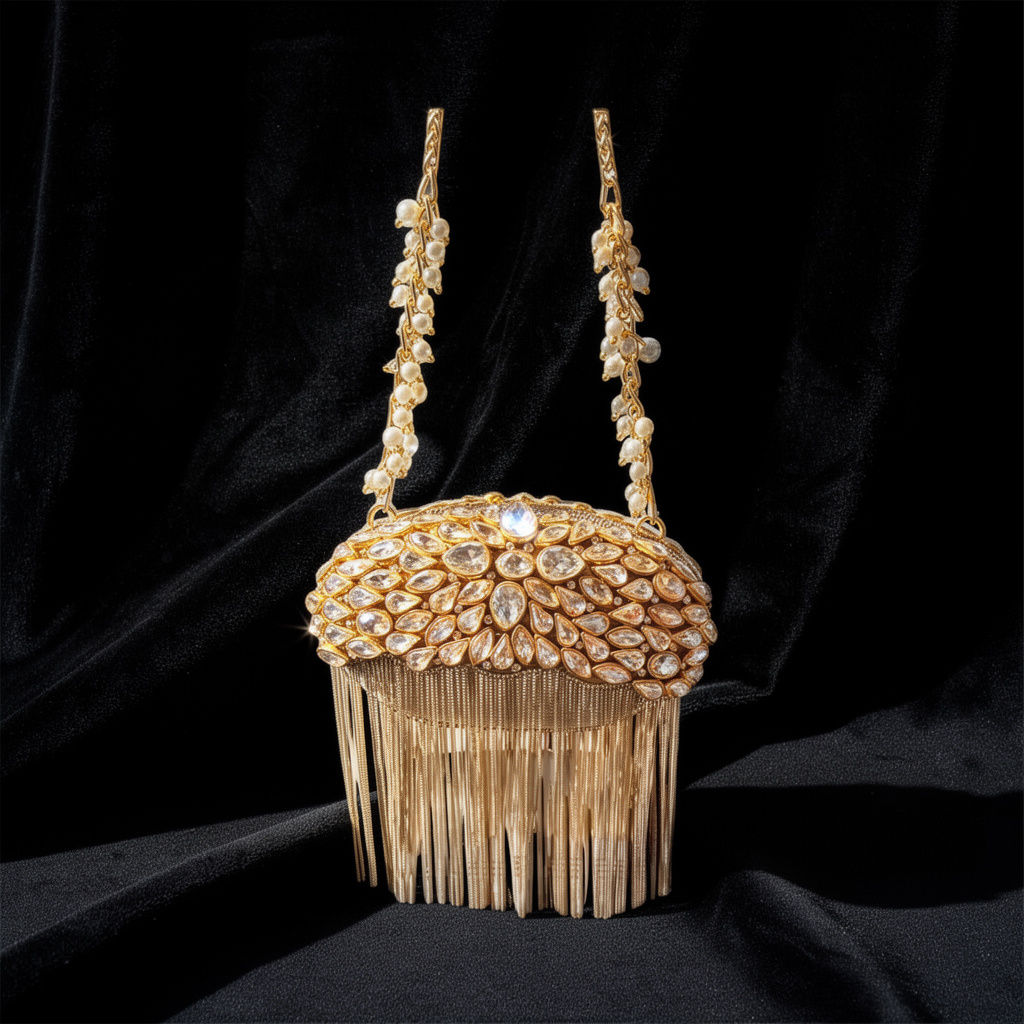 Majestic Crystal Plume Clutch