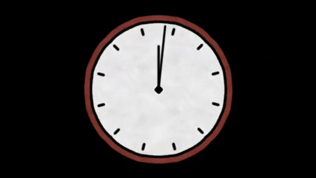 A clock, ticking rapidly