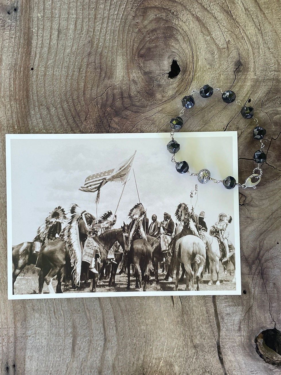 Thumbnail: Black Dimpled Bead & SS Focal Bead