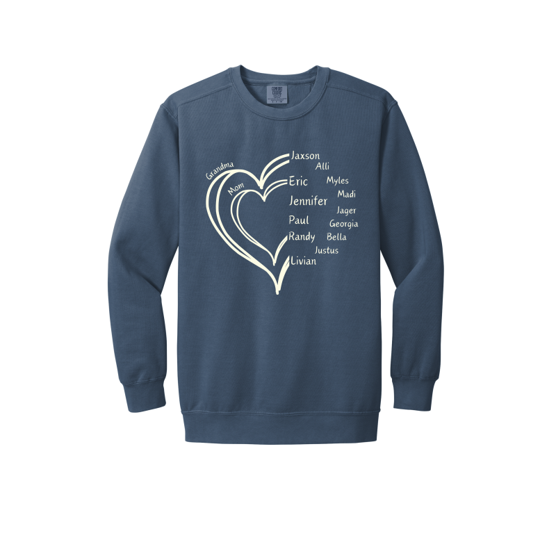 Grandma and Mom Heart Crew Neck