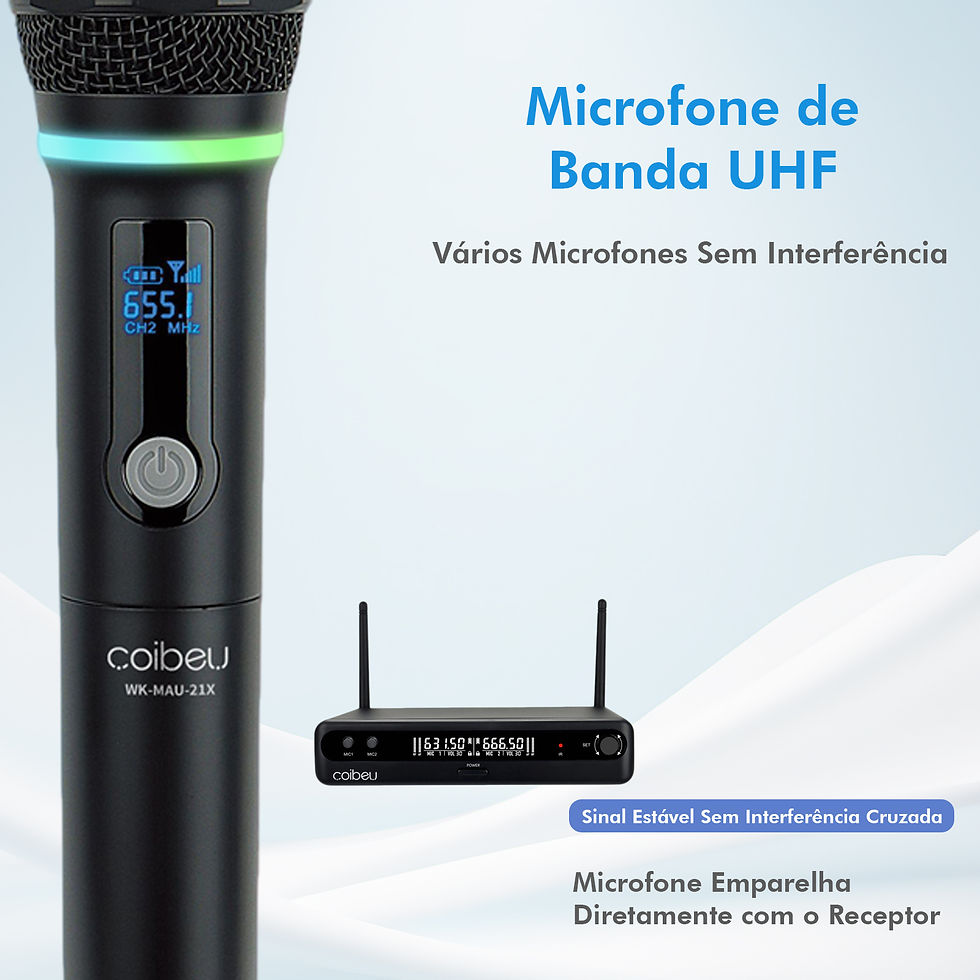 Miniatura: Wireless Microphone UHF Wireless Microphone 1 Transmitter 2 Receivers with RGB L