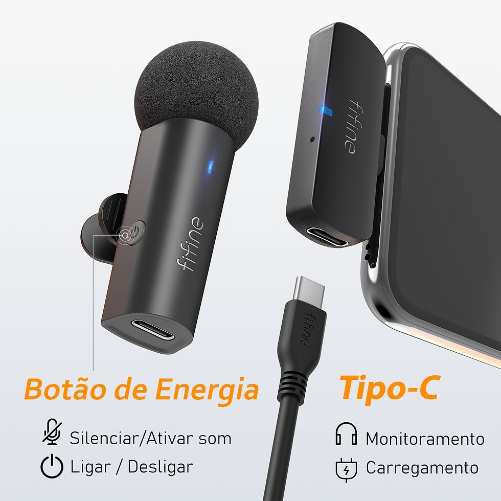 Miniatura: AmpliGame Wireless Lavalier Microphone with Long Battery, 2.4G Transmission, Con