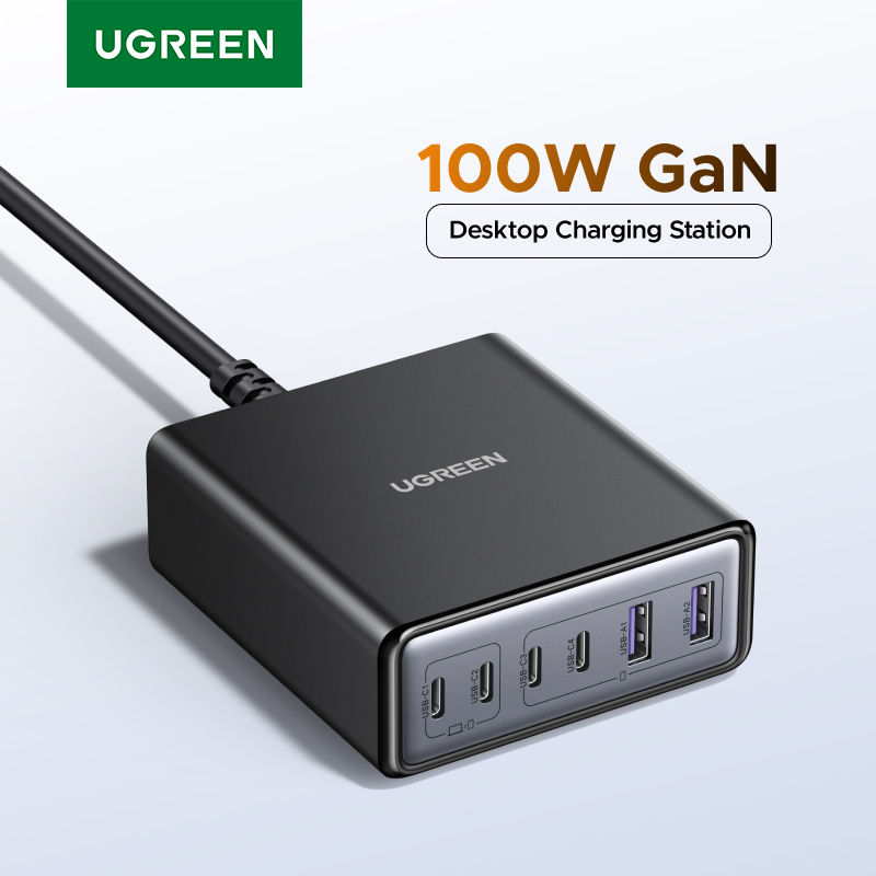 【Ship From Brazil】UGREEN 100W GaN Charger 6 in 1 Desktop Laptop Fast Charger