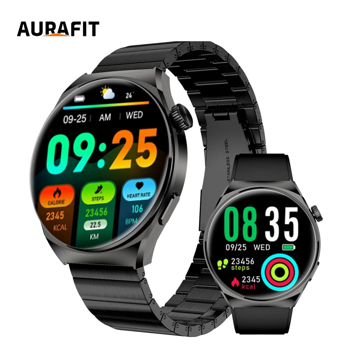 Aurafit Smartwatch NEXA 2/AM05 Bluetooth Chamada, Tela AMOLED 1.43", IP68, Monit