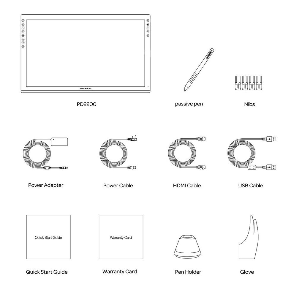 Miniatura: Gaomon PD2200 21.5 Inch Graphics Tablet Anti-Glare Full Lamination Screen Displa