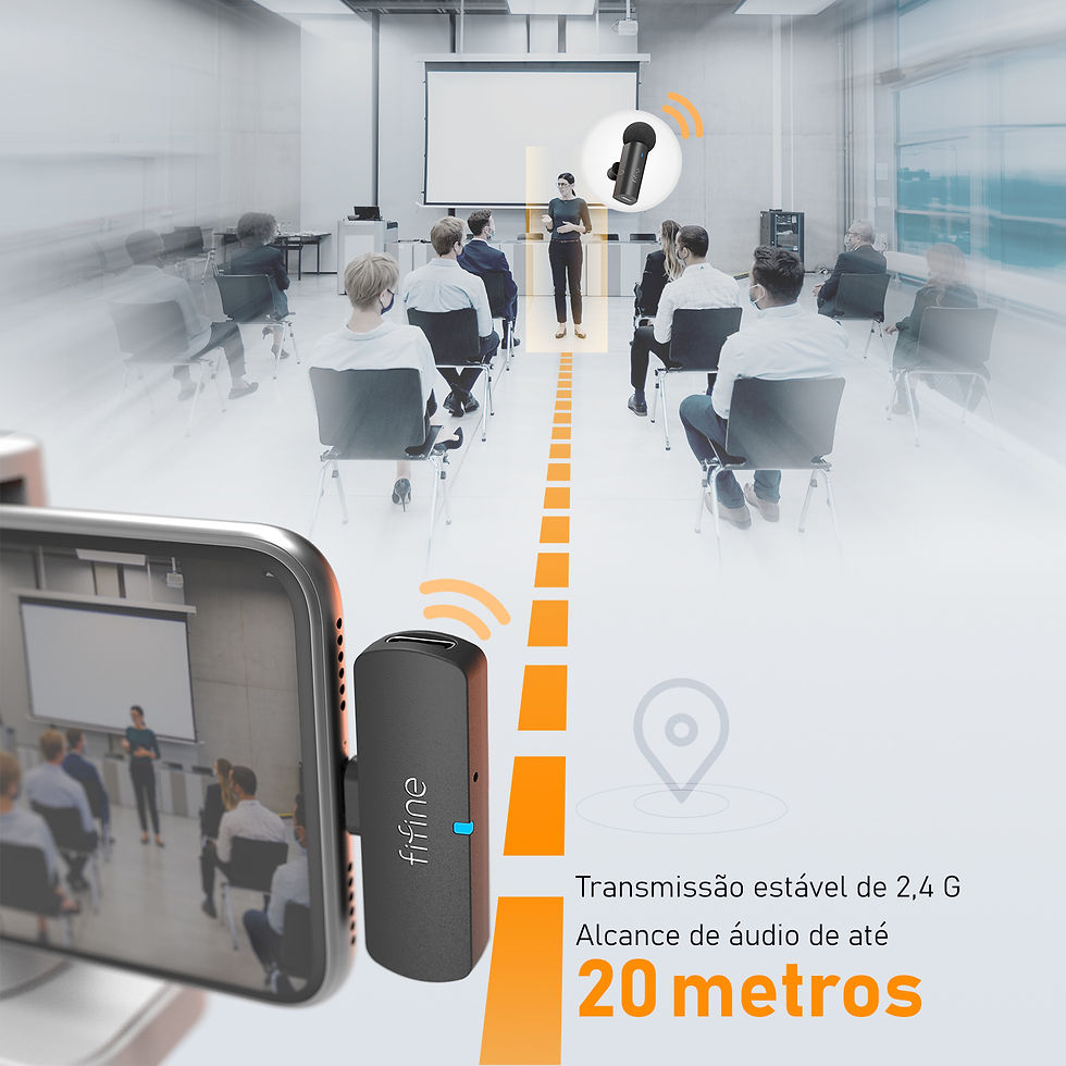 Miniatura: AmpliGame Wireless Lavalier Microphone with Long Battery, 2.4G Transmission, Con