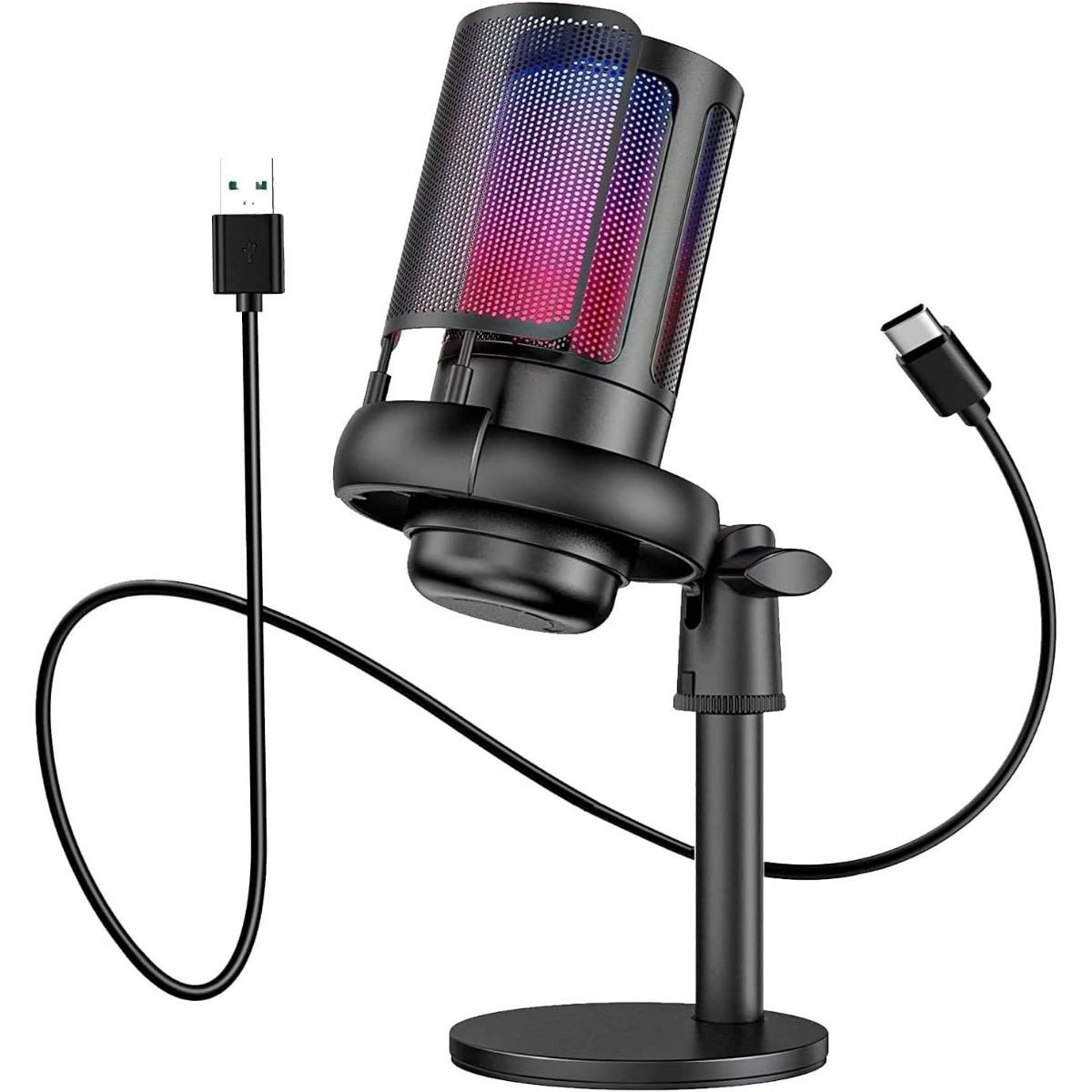 RGB Condenser USB Gamer Microphone With Professional Phone Monitoring For Stream