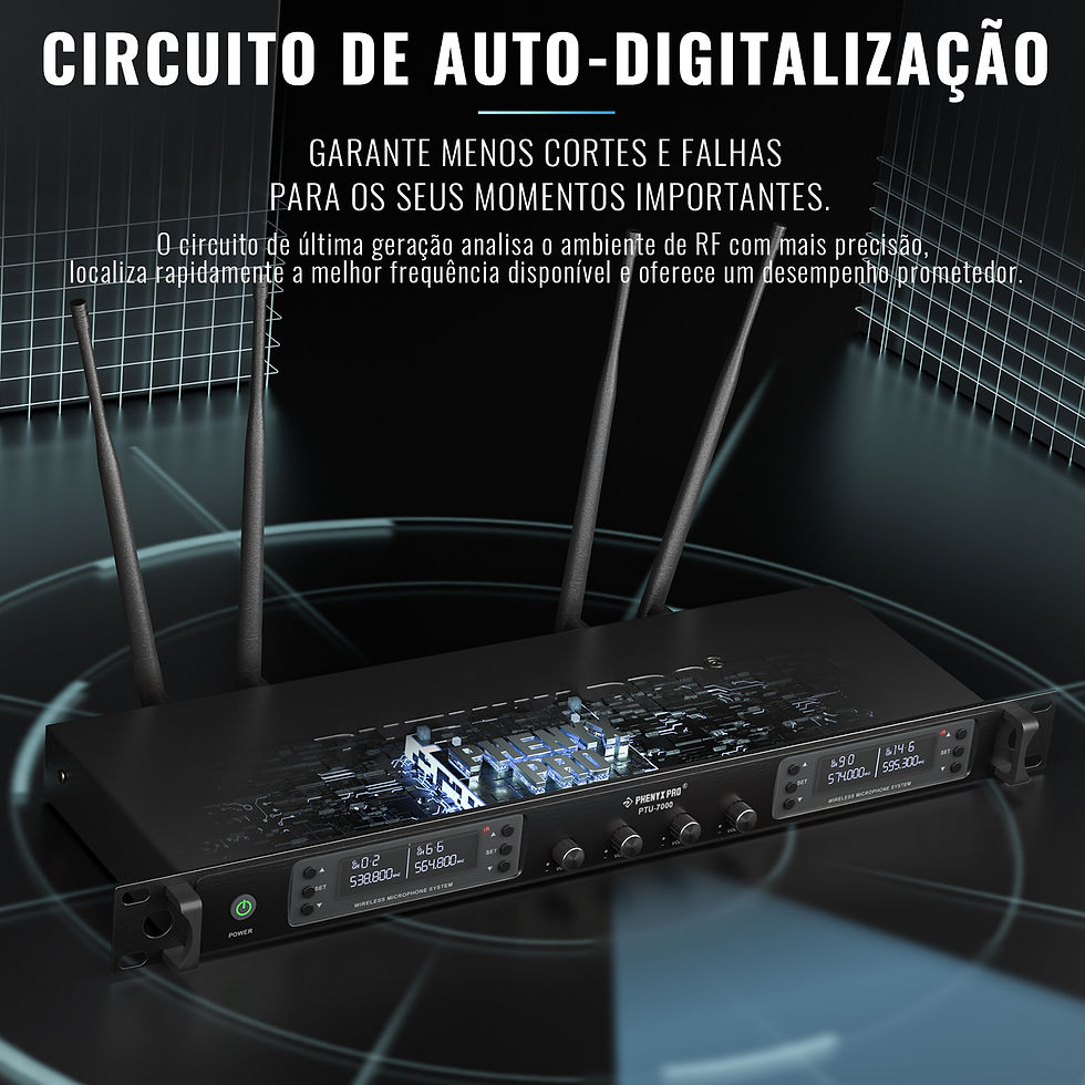 Miniatura: Phenyx Pro UHF Wireless Microphone System PTU-7000 with 4x40Channels Handheld Mi