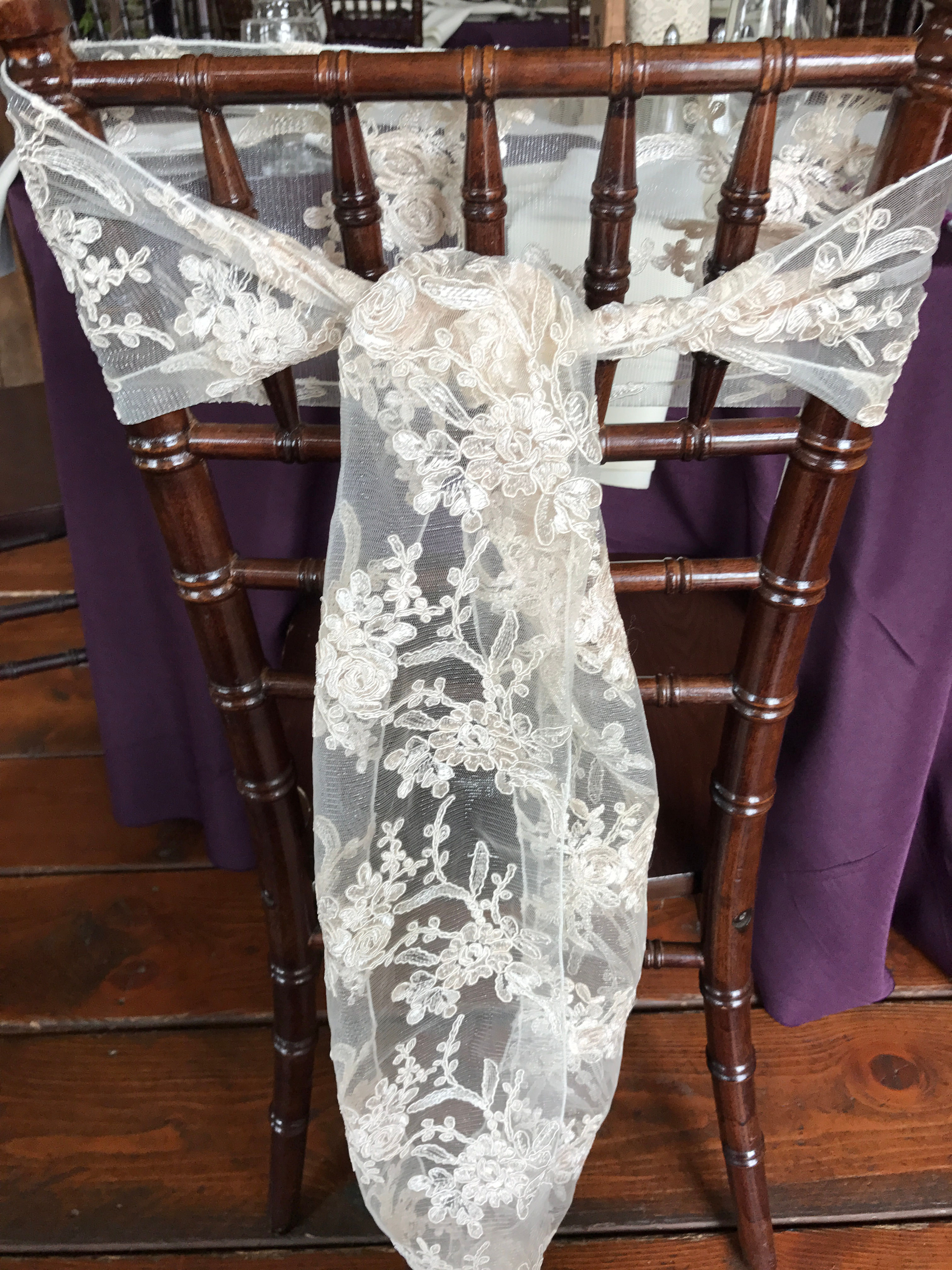Ivory Layla Lace Chair Sash