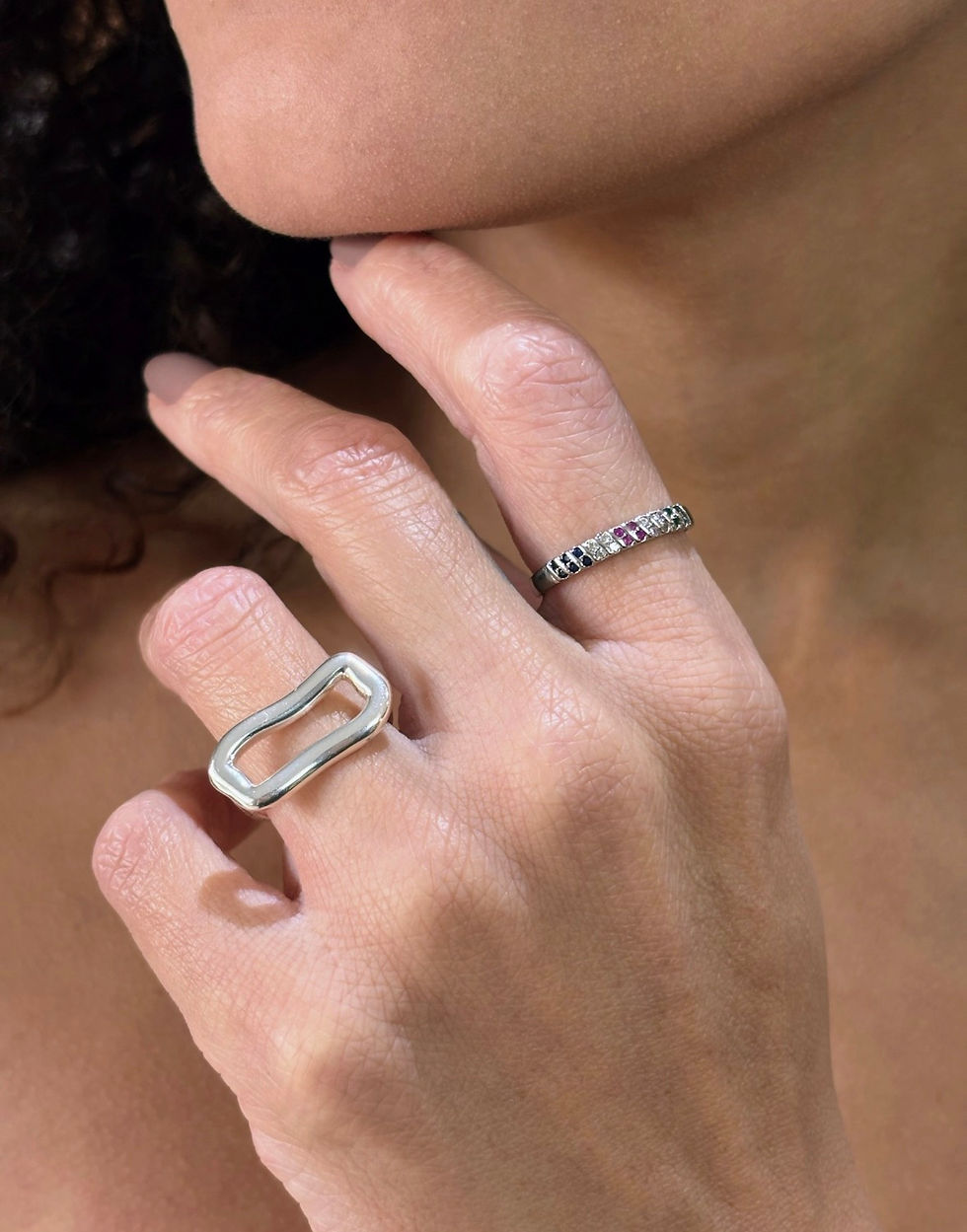Miniatura: Anel Retangular Orgânico 