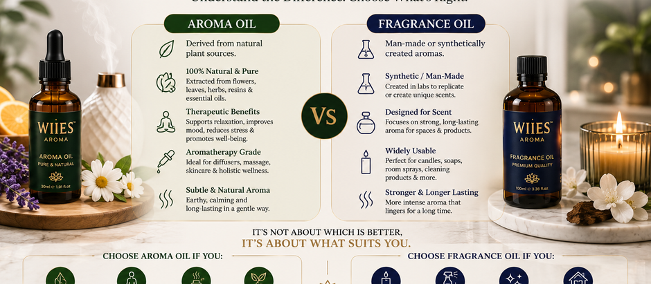 Aroma Oil vs Fragrance Oil: Key Differences, Benefits, Uses & Best Choice for Diffusers