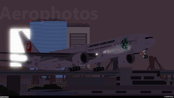 Japan Airlines 777-300ER / JA734J on final into Umibutsu Intl