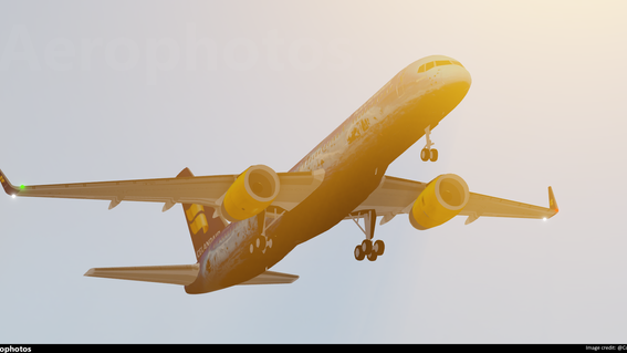 Icelandair Boeing 757-200 '80 years of aviation livery' climbing out with the sun shining behind it