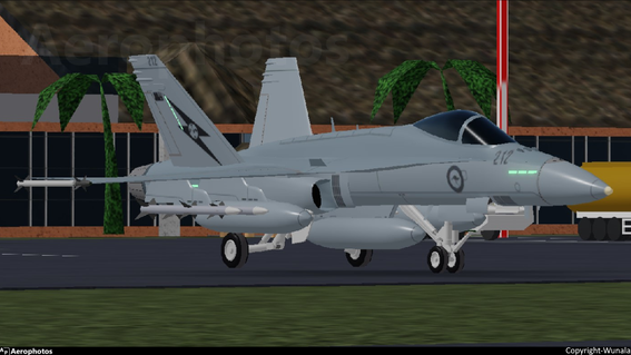 RAAF F/A-18 parked at Kauwela before an airshow