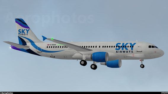 Sky Airways A320 G-SGAA landing at kitesboro